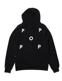 POP TRADING COMPANY/ポップトレーディングカンパニー/LOGO HOODED SWEAT BLACK/WHITE/ブラック