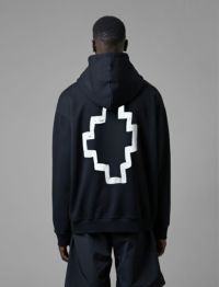 MARCELO BURLON/マルセロブロン/TEMPERA CROSS OVER HOODIE/BLACK/ブラック