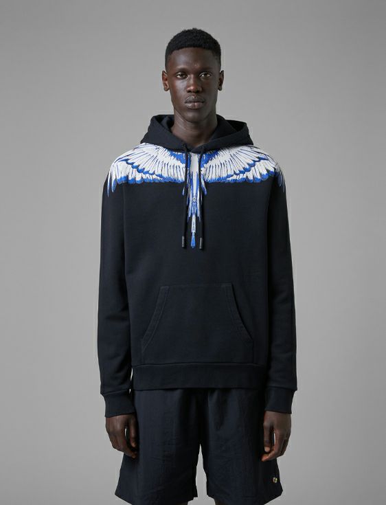 MARCELO BURLON/マルセロブロン/ICON WINGS REGULAR HOODIE/BLACK/ブラック