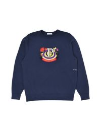 POP TRADING COMPANY/ポップトレーディングカンパニー/FLORAL CREST CREWNECK IN NAVY/ネイビー