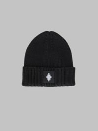 MARCELO BURLON/マルセロブロン/CROSS PATCH BEANIE/BLACK/ブラック