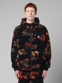 MARCELO BURLON/マルセロブロン/ALLOVER FLOWERS PILE OVER JKT/Lサイズ/BLACK/ブラック