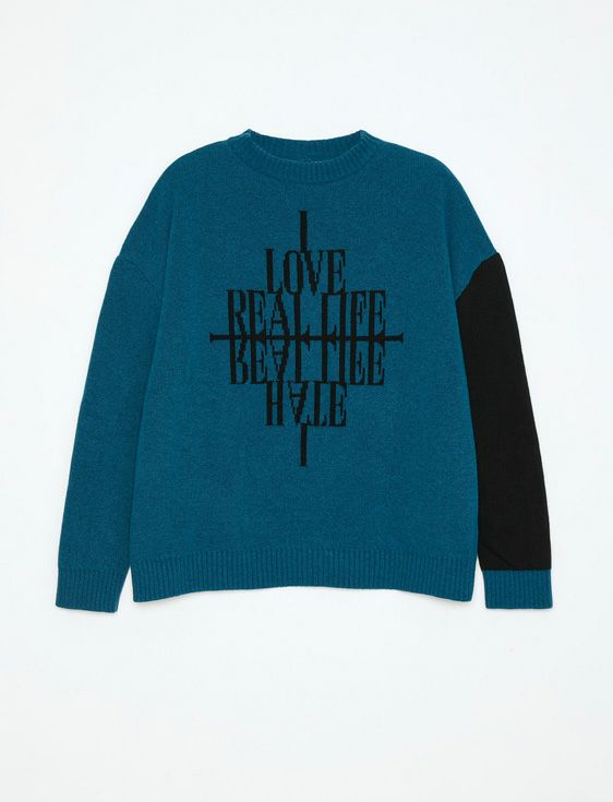 SHOOP/シュープ/I LOVE / I HATE REVERSIBLE SWEATER/BLUE/ブルー