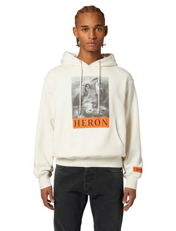 HERON PRESTON/ヘロンプレストン/NF HERON BW HOODIE/WHITE/ホワイト