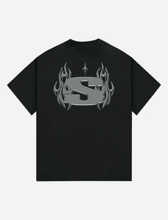 STAMPD/スタンプド/Chrome Flame Relaxed Tee/BLACK/ブラック