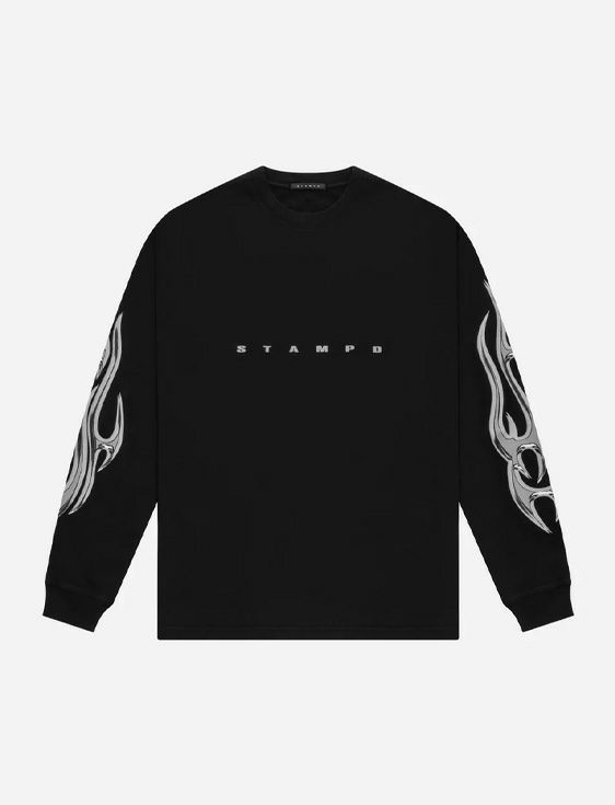 STAMPD/スタンプド/Chrome Flame LS Relaxed Tee/Mサイズ/BLACK/ブラック