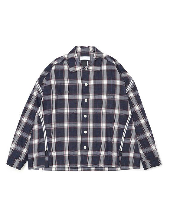 FACETASM/ファセッタズム/ZIPPED CHECK SHIRT/3サイズ/BLUE×WHITE/ブルー×ホワイト