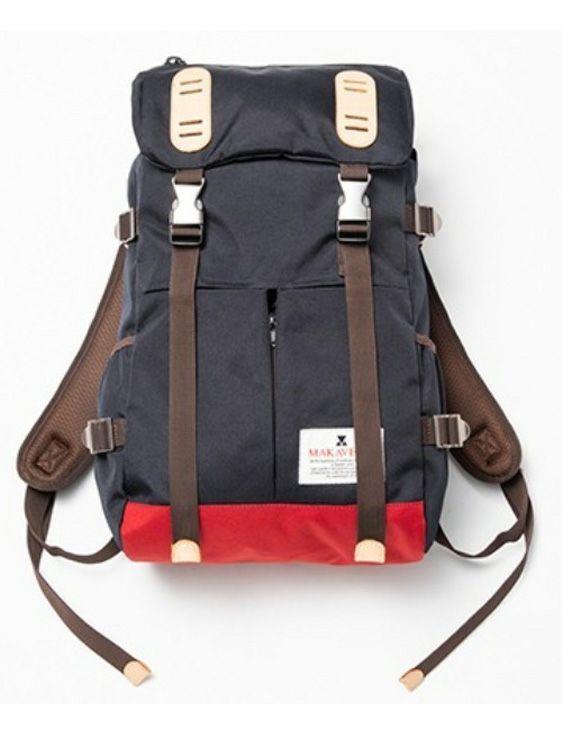 MAKAVELIC/マキャベリック/DOUBLE BELT PMD MIX DAYPACK/NAVY/RED/ネイビー/レッド