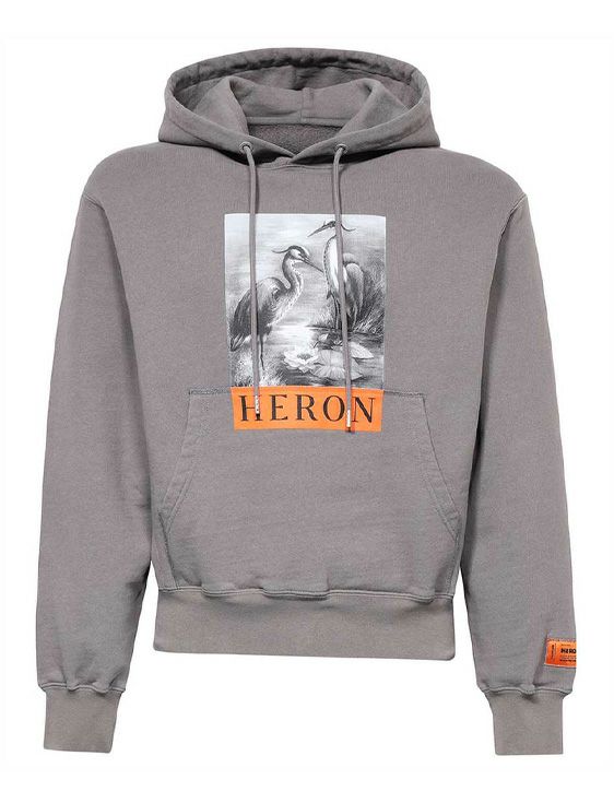 HERON PRESTON/ヘロンプレストン/HERON BW HOODIE/GRAY/グレー