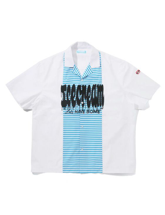 ICECREAM/アイスクリーム/SWITCHING SHIRT S/S/WHITE/ホワイト