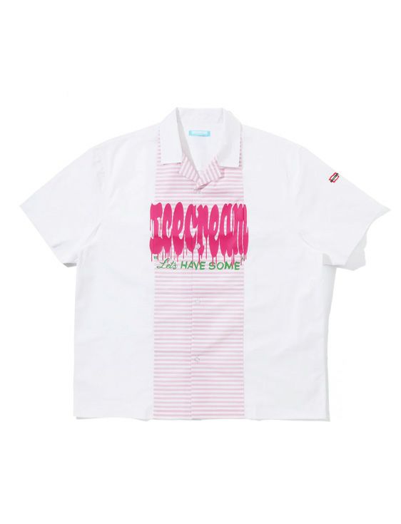 ICECREAM/アイスクリーム/SWITCHING SHIRT S/S/Mサイズ/WHITE/ホワイト