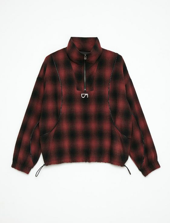 SHOOP/シュープ/DAVE CHECK FLANNEL PULLOVER/RED/レッド