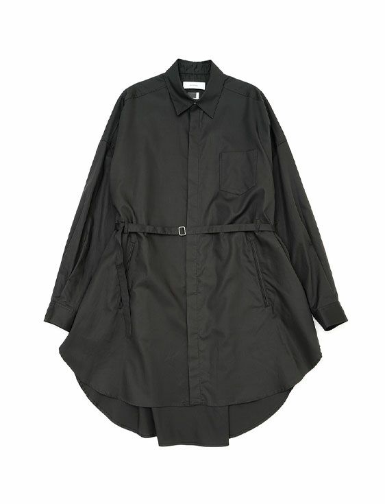 FACETASM/ファセッタズム/LONG BELTED SHIRT/4サイズ/BLACK/ブラック