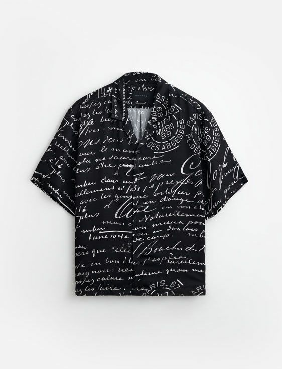 STAMPD/スタンプド/Letter Camp Collar Buttondown/Lサイズ/BLACK/ブラック