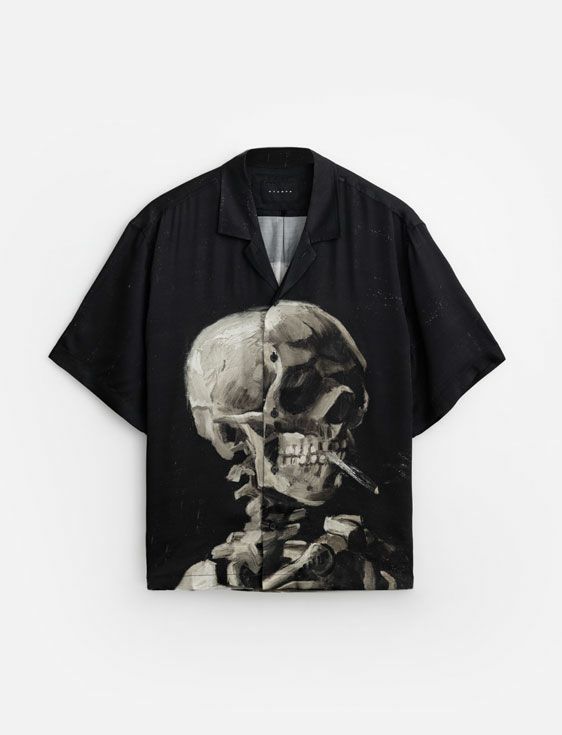 STAMPD/スタンプド/Skeleton Camp Collar Buttondown/BLACK/ブラック