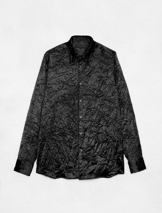 SHOOP/シュープ/CREASED SHIRT/BLACK/ブラック