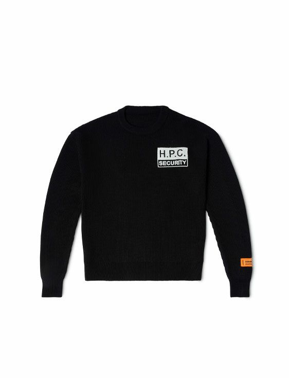 HERON PRESTON/ヘロンプレストン/H.P.C SECURITY KNIT CREWNECK/BLACK/ブラック