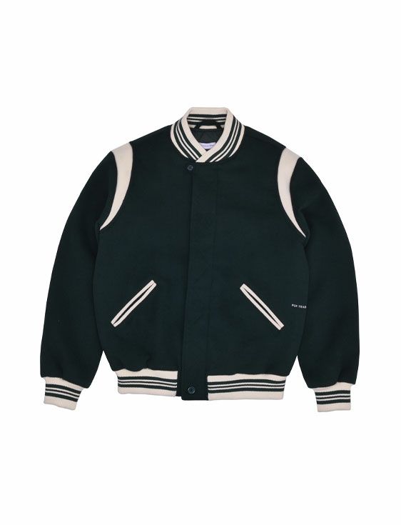 POP TRADING COMPANY/ポップトレーディングカンパニー/PARRA VARSITY JACKET IN PINE GREEN/グリーン