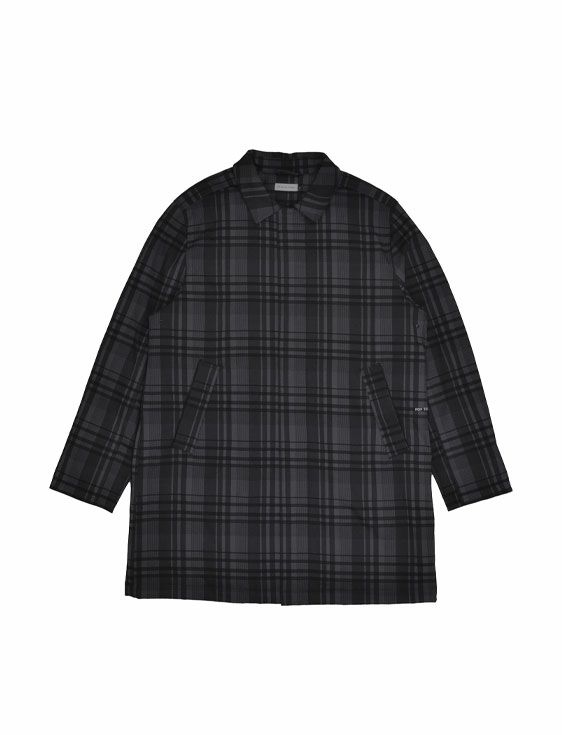 POP TRADING COMPANY/ポップトレーディングカンパニー/CHECKED PADDED TRENCH COAT/ブラック