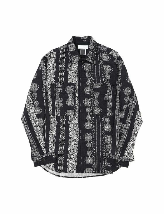 FACETASM/ファセッタズム/ORIGINAL BANDANA PRINT SHIRT/4サイズ/BLACK/ブラック