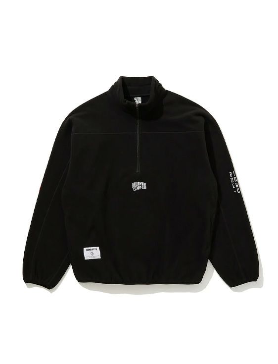 BILLIONAIRE BOYS CLUB/ビリオネア・ボーイズ・クラブ/EMBROIDERED LOGO HARF ZIP FLEECE BLOUSON/Mサイズ/BLACK/ブラック