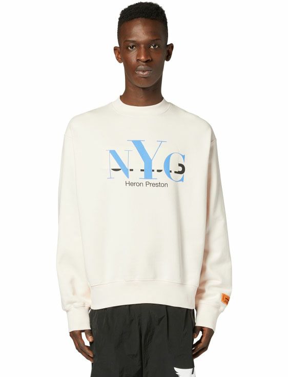 HERON PRESTON/ヘロンプレストン/NYC CENSORED CREWNECK/WHITE/ホワイト