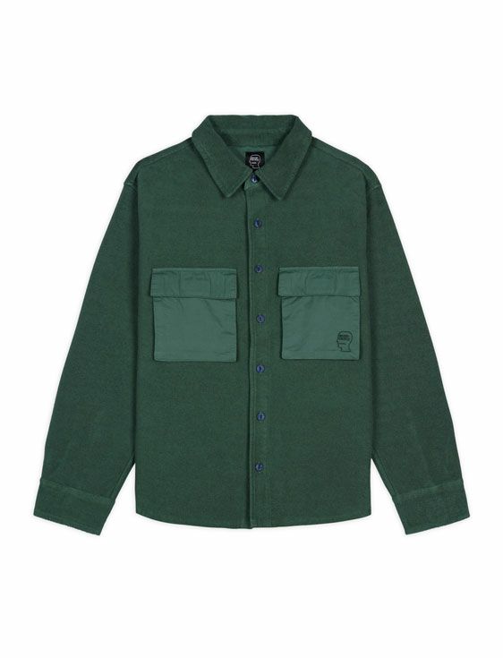 BRAINDEAD/ブレインデッド/CPO REVERSE FRENCH TERRY SHIRT/GREEN/グリーン