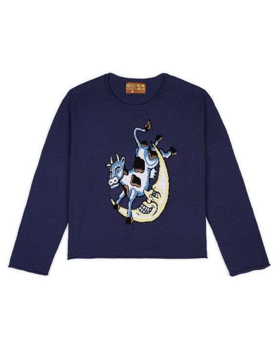 BRAINDEAD/ブレインデッド/DIDDLE CROPPED SWEATER/NAVY/ネイビー