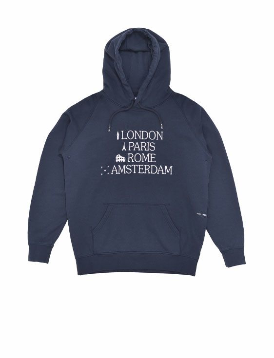 POP TRADING COMPANY/ポップトレーディングカンパニー/ICONS HOODED SWEAT IN NAVY/ネイビー