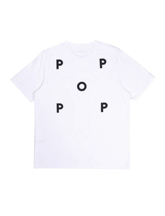 POP TRADING COMPANY/ポップトレーディングカンパニー/logo t-shirt white/black/ホワイト