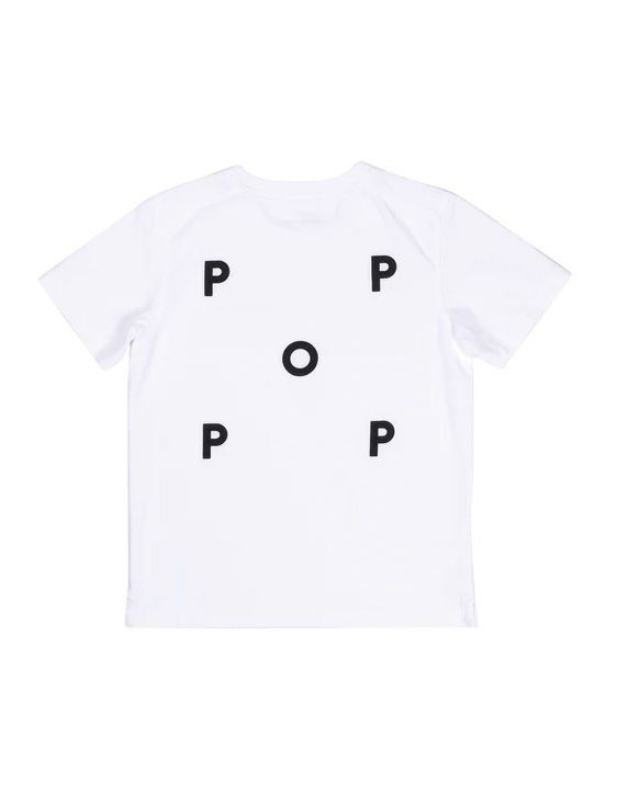 POP TRADING COMPANY/ポップトレーディングカンパニー/logo kids t-shirt white/black/ホワイト