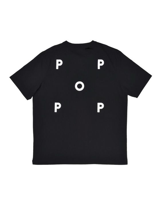 POP TRADING COMPANY/ポップトレーディングカンパニー/logo t-shirt black/white/ブラック