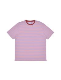 POP TRADING COMPANY/ポップトレーディングカンパニー/STRIPED LOGO T-SHIRT IN ZEPHYR/VIOLA/PINK/ピンク