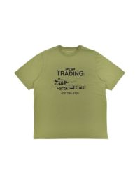 POP TRADING COMPANY/ポップトレーディングカンパニー/TRADING T-SHIRT IN LODEN GREEN/Lサイズ/グリーン