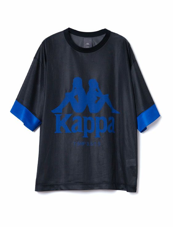 TAUPE/トープ/KAPPA EX GRAPHICAL MESH TEE/BLACK/ブラック