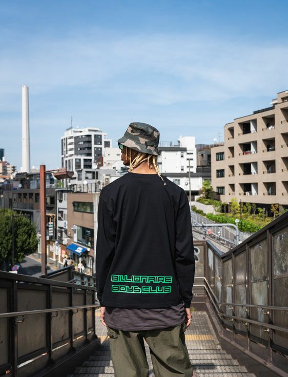 Billionaireboysclub/ビリオネアボーイズクラブ/WATERMELONHEAD EXCLUSIVE COTTON L/S T-SHIRT/BLACK/ブラック