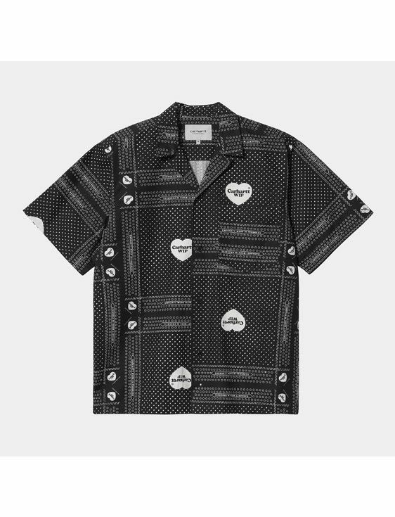 Carhartt WIP/カーハート　ダブリューアイピー/S/S HEART BANDANA SHIRT/BLACK/ブラック