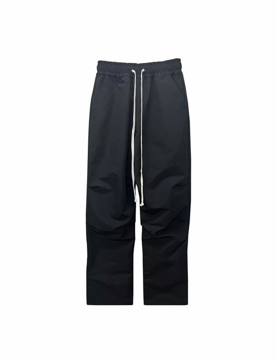 INDEPICT/インデピクト/GROSGRAIN WIDE-FIT PUSHER PANTS/Lサイズ/BLACK/ブラック