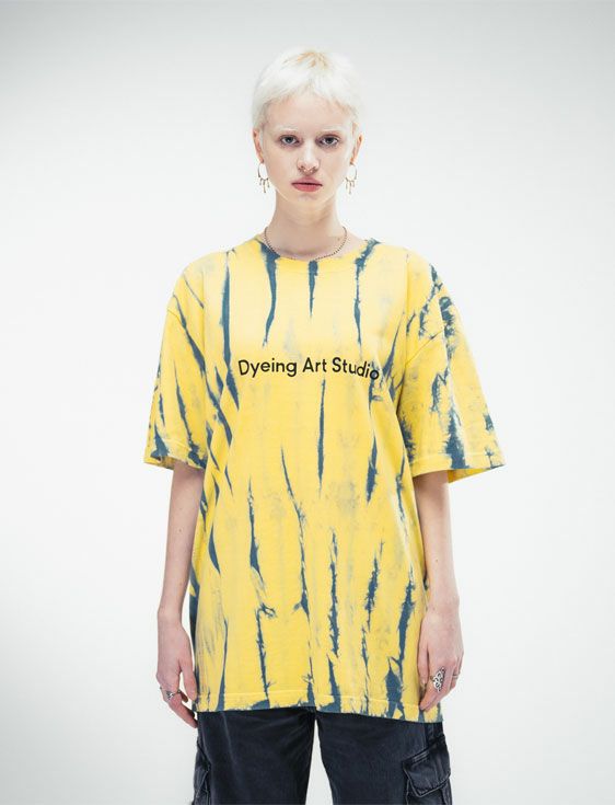 KARNELY/カーネリー/CRACK DYE S/S TEE/YELLOW/イエロー