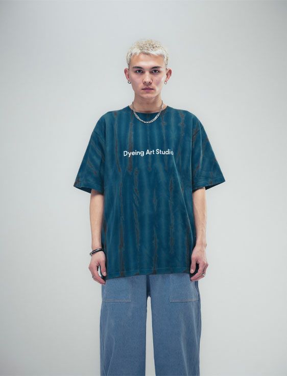 KARNELY/カーネリー/CRACK DYE S/S TEE/Mサイズ/GREEN/グリーン