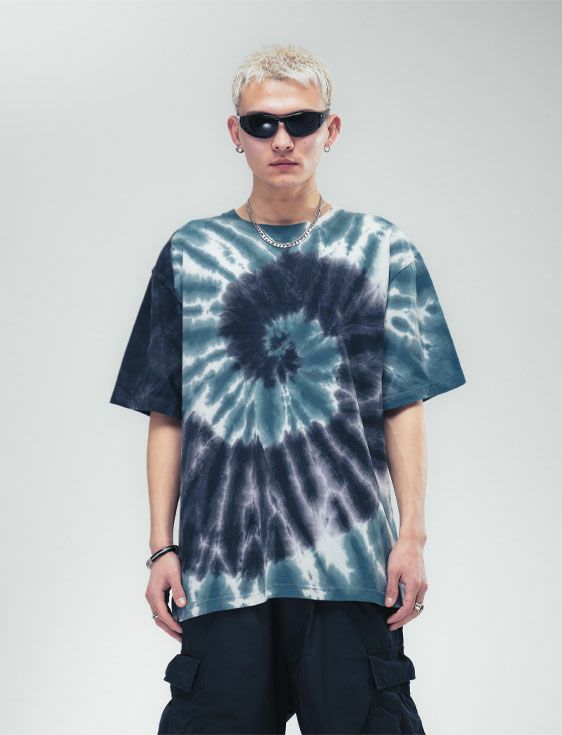 KARNELY/カーネリー/SWIRL DYE S/S TEE/BLACK/ブラック