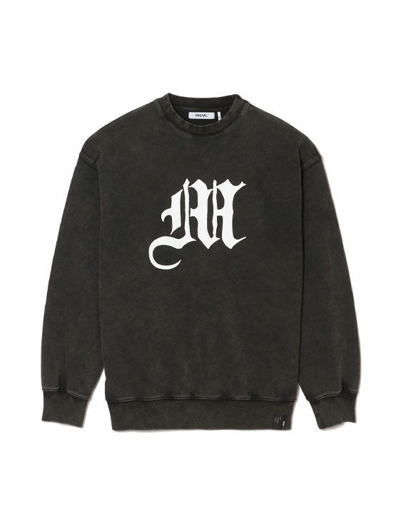 MSML/エムエスエムエル/VINTAGE GARMENT DYE CREW NECK SWEAT/BLACK/ブラック