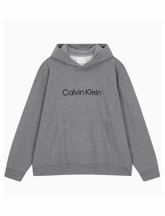 CalvinKlein/カルバンクライン/LS STANDARD LOGO TERRY PO HOOD/GRAY/グレー