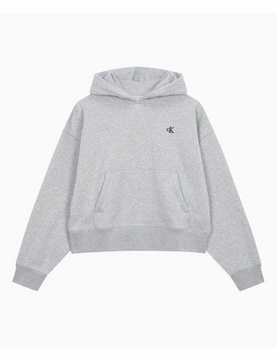 CalvinKlein/カルバンクライン/ LS ARCHIVE FLEECE PO HOOD/GRAY/グレー