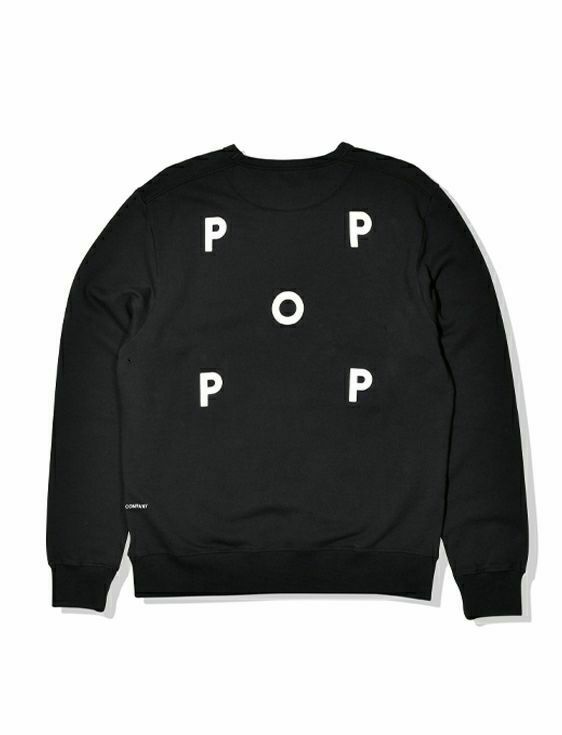 POP TRADING COMPANY/ポップトレーディングカンパニー/LOGO CREWNECK SWEAT IN BLACK/BLACK/ブラック