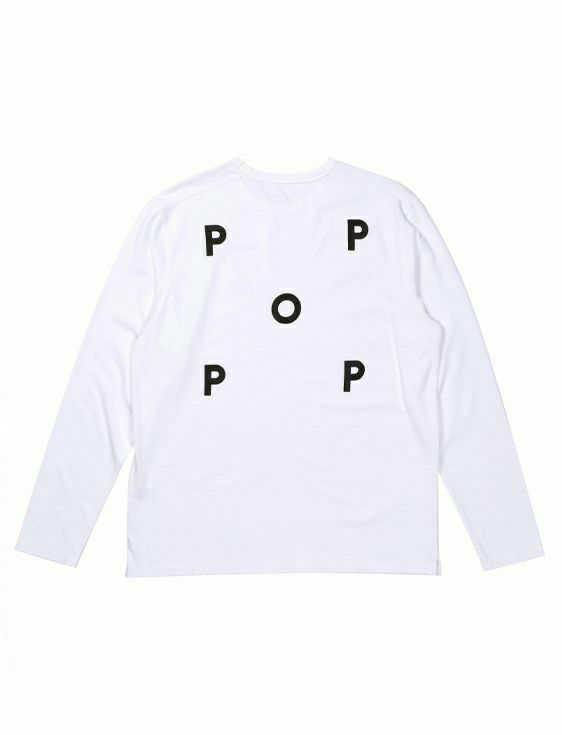 POP TRADING COMPANY/ポップトレーディングカンパニー/ LOGO LONGSLEEVE IN WHITE/WHITE/ホワイト