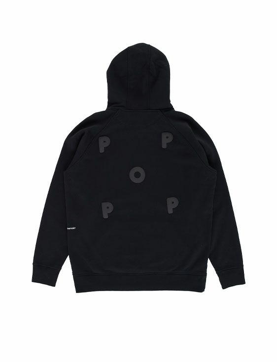 POP TRADING COMPANY/ポップトレーディングカンパニー/PUFFED LOGO SWEAT IN BLACK/BLACK/ブラック