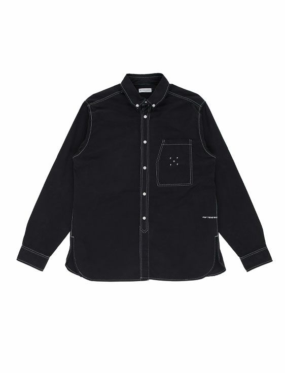 POP TRADING COMPANY/ポップトレーディングカンパニー/BD SHIRT IN BLACK/BLACK/ブラック