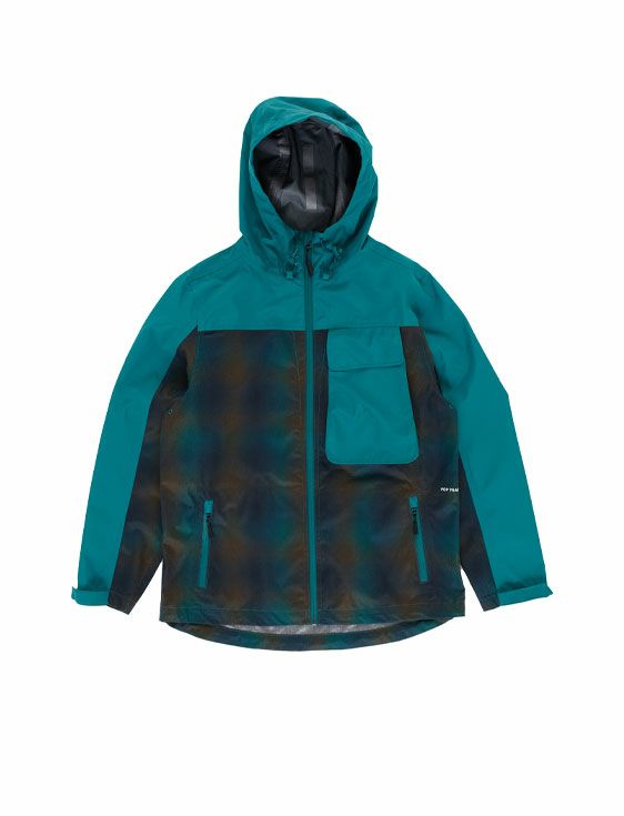 POP TRADING COMPANY/ポップトレーディングカンパニー/BIG POCKET HOODED JACKET IN BAYBERRY/BLUE/ブルー