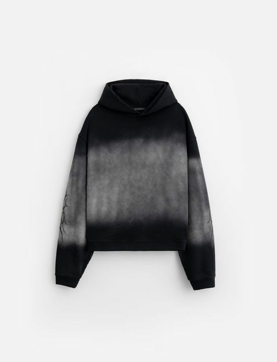 STAMPD/スタンプド/Neo Tribal Cropped Hoodie - Dip Dye/BLACK/ブラック